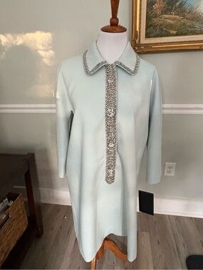 Tuckernuck Crystal-Trim Light Mint Trench Coat